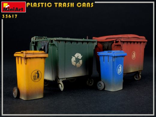 Пластмасові сміттєві баки / Plastic trash cans, 1:35, MiniArt, 35617