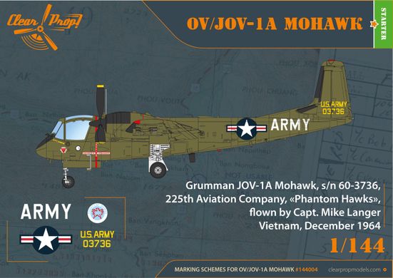 Літак Grumman OV-1A/JOV-1A Mohawk, 1:144, Clear Prop, CP144004 (Збірна модель)