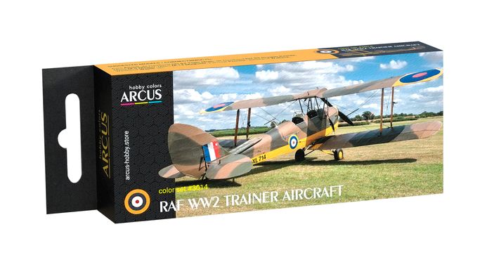 Набір емалевих фарб "RAF WW2 Trainers", Arcus, 3014