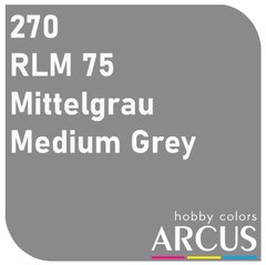 Краска Arcus E270 RLM75 Mittelgrau, 10 мл, эмалевая
