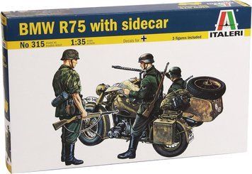 Мотоцикл BMW R75 з коляскою, 1:35, ITALERI, 315 (Збірна модель)
