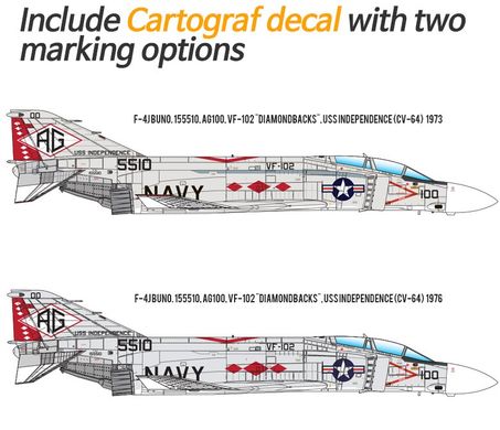 Винищувач USN F-4J "VF-102 Diamondbacks", 1:48, Academy, 12323 (Збірна модель)