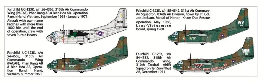 Військово-транспортний літак спец. призначення Fairchild C-123K / UC-123K Provider, 1:72, Roden, 057