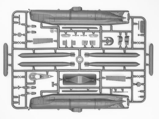 Немецкая подводная лодка типа XXVII "Seehund" (поздняя), 1:72, ICM, S.007 (Сборная модель)