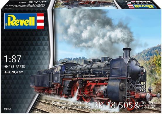 Збірна модель Локомотив BR 18 505 & Tender 2'3'T 38, Express locomotive, 1:87, Revell, 02167