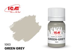 1063 Зелено-сірий, акрилова фарба, ICM, 12 мл