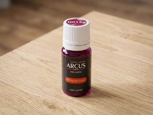 N014 Clear Purple &ndash; Прозрачный, фиолетовый нитролак, 10 мл, Arcus