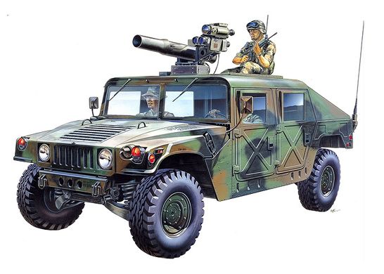 Армійський автомобіль M-966 Hummer з протитанковим комплексом Tow, 1:35, Academy, 13250 (Збірна модель)
