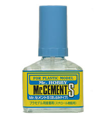 Клей для пластикових моделей Mr. Cement S з пензликом, Mr. Hobby, MC-129, 40 мл
