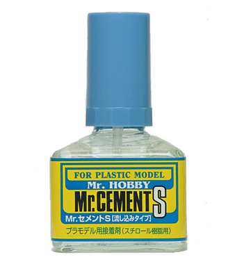 Клей для пластиковых моделей Mr. Cement S с кисточкой, Mr. Hobby, MC-129, 40 мл