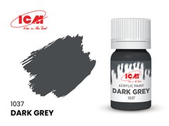 1037 Темно-серый, акриловая краска, ICM, 12 мл