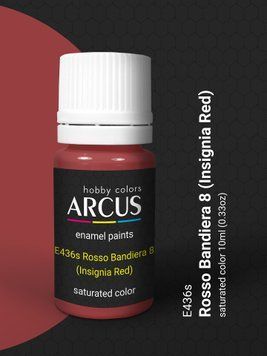 Краска Arcus E436 Rosso Bandiera 8 (Insignia Red), 10 мл, эмалевая