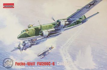 Немецкий военный четырехмоторный самолет FW200C-6 Condor, 1:144, Roden, 340 (Сборная модель)