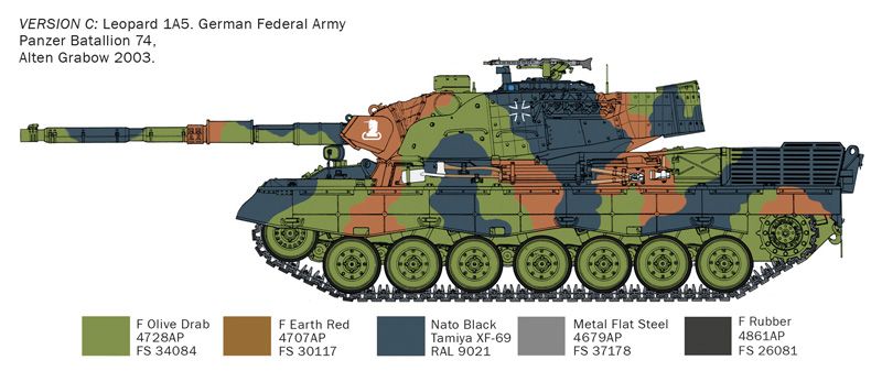 Танк Leopard 1A5, 1:35, Italeri, 6481 (Збірна модель)