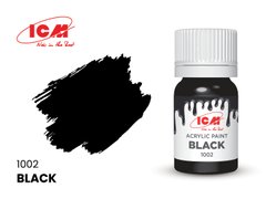 1002 Черный, акриловая краска, ICM, 12 мл