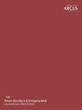 Краска Arcus A436 Rosso Bandiera 8 (Insignia Red), 10 мл, акриловая