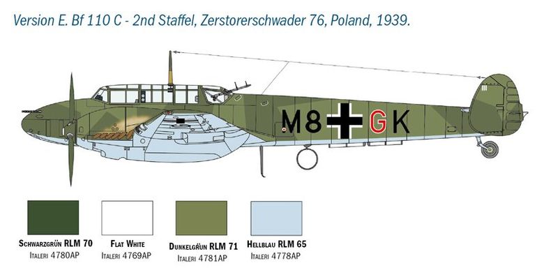 Винищувач Messerschmitt Bf 110 C / D, 1:48, Italeri, 2794