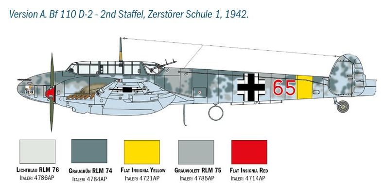 Винищувач Messerschmitt Bf 110 C / D, 1:48, Italeri, 2794