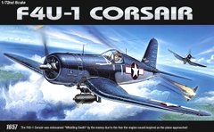 Винищувач F4U-1 "Corsair", 1:72, Academy, 12457 (Збірна модель)