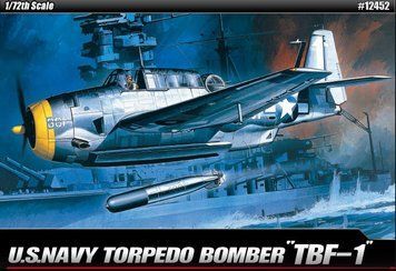 Сборная модель самолета TBF-1 USN Torpedo bomber, 1:48, Academy, 12452