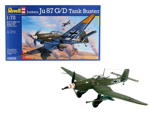 Штурмовик Юнкерс Ju 87 G/D Tank Buster, 1:72, Revell, 04692 (Сборная модель)