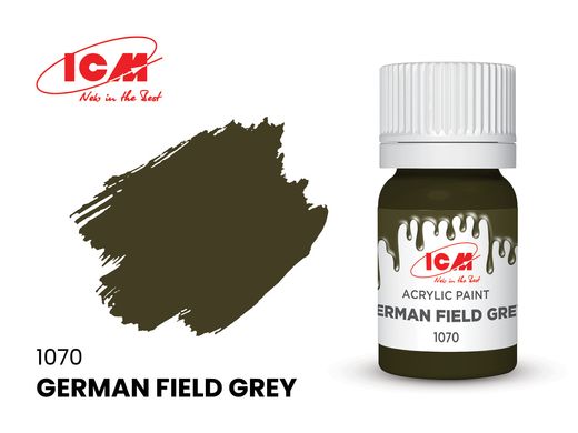 1070 Немецкий полевой серый, акриловая краска, ICM, 12 мл