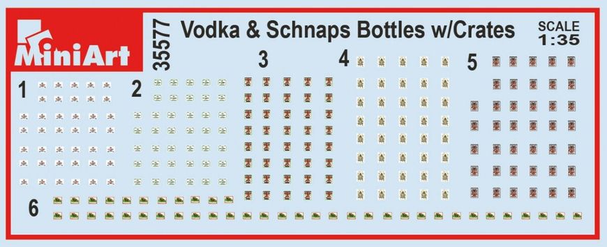 Пляшки горілки з ящиками / Vodka bottles with crates, 1:35, MiniArt, 35577