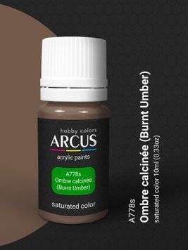 Краска Arcus 778 Ombre calcin&eacute;e (Burnt Umber), 10, мл, акриловая
