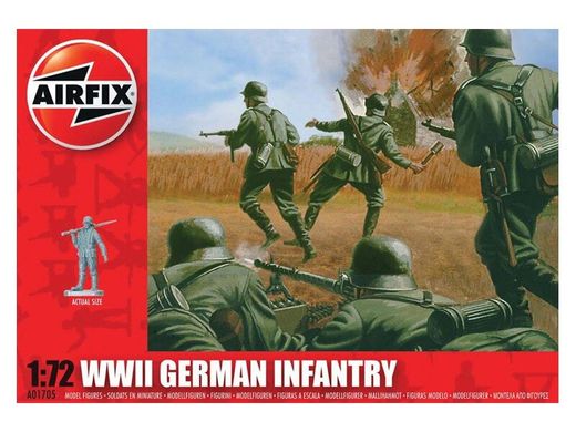 WWII German infantry 1:72, Airfix, A01705, фигурки, Немецкая пехота второй мировой войны