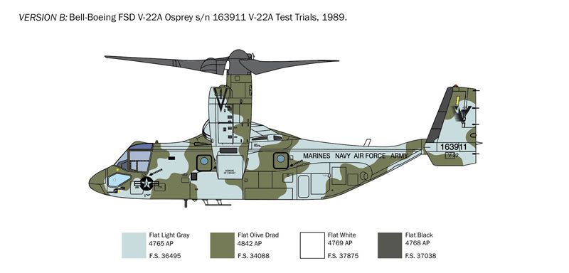 Конвертоплан V-22 Osprey, 1:72, Italeri, 1463 (Збірна модель)