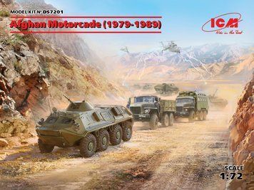 Збірна модель Автоколона в Афганістані (1979-1989 р) - УРАЛ-375Д, УРАЛ-375А, АТЗ-5-375, БТР-60ПБ, ICM, DS7201
