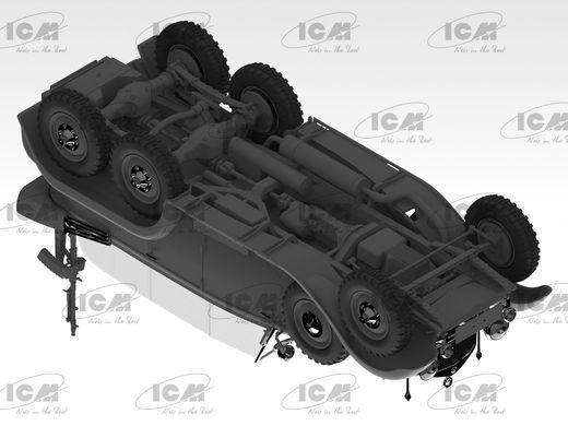 Збірна модель автомобіля Type G4 з MG 34 та німецьким штабним персоналом, 1:24, ICM, 24024