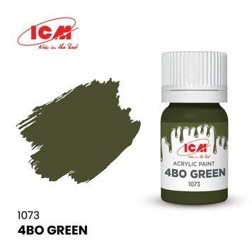 1073 Зелений 4BO, акрилова фарба, ICM, 12 мл