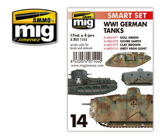 Набір акрилових фарб AMMO A-MIG-7144: I-я світова, німецькі танки