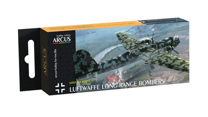 Набор эмалевых красок "Luftwaffe Longe-Range Bombers", Arcus, 2013