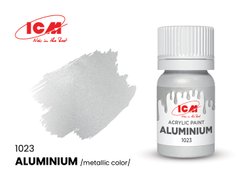1023 Алюминий, акриловая краска, металлик, ICM, 12 мл