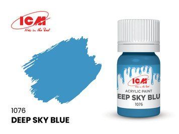 1076 Насичений небесно-синій, акрилова фарба, ICM, 12 мл