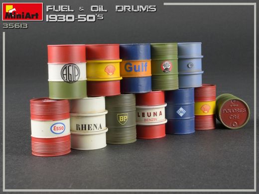 Металеві бочки для палива та олії 1930-50-х років, 1:35, MiniArt, 35613