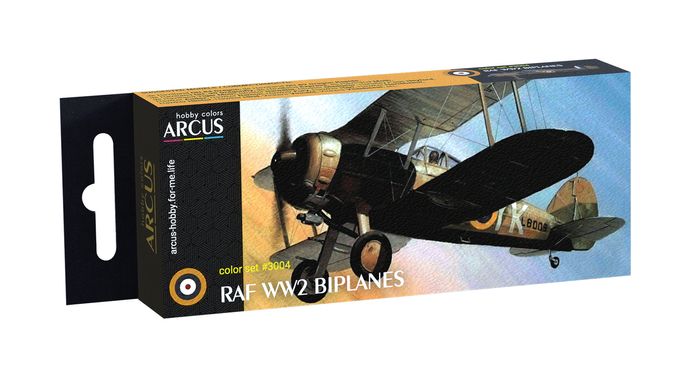 Набор эмалевых красок "RAF WW2 Biplanes", Arcus, 3004
