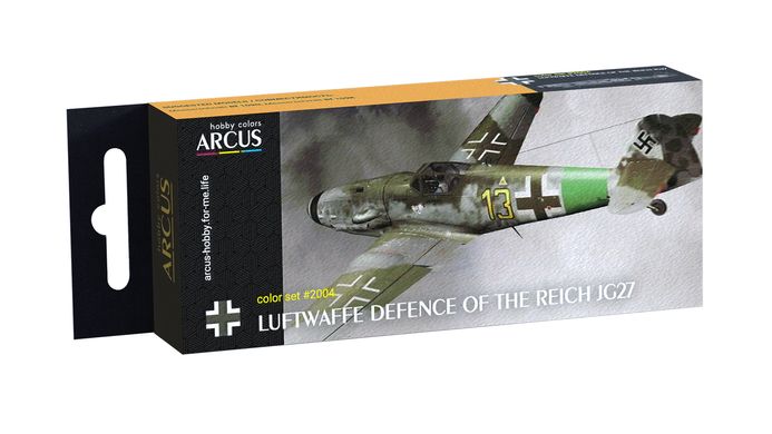 Набор эмалевых красок "Luftwaffe Defence of The Reich JG27", Arcus, 2004