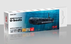Набір акрилових фарб для німецьких підводних човнів 2СВ, ICM, 3053