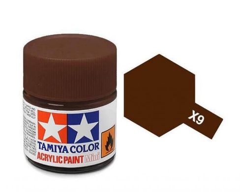 X-9, Акриловая краска Tamiya Mini X-9 коричневый (глянцевая), 10 мл, 81509