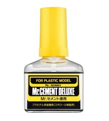 Клей для пластикових моделей Mr. Cement Deluxe з пензликом, Mr. Hobby, MC-127, 40 мл