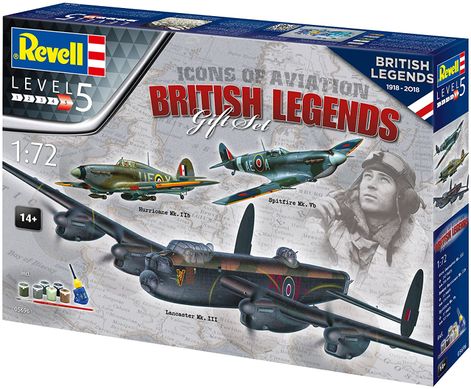 Авіалегенди Британії (3 моделі в наборі), 1:72, Revell, 05696 (Подарунковий набір)