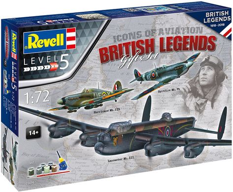 Авіалегенди Британії (3 моделі в наборі), 1:72, Revell, 05696 (Подарунковий набір)