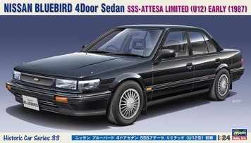 Збірна модель Автомобіль Nissan Bluebird 4Door Sedan, SSS-ATTESA LIMITED, U12, 1:24, Hasegawa, 21133