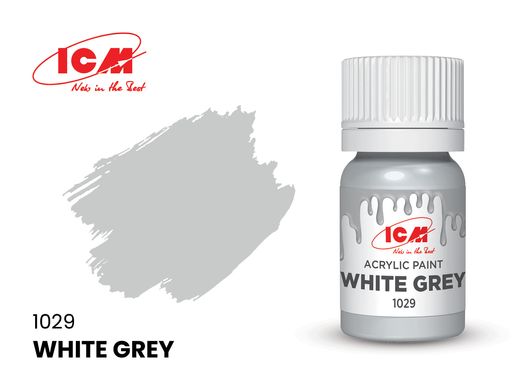 1029 Бело-серый, акриловая краска, ICM, 12 мл