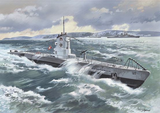 U-Boat Type IIB (1939) - Німецький підводний човен, 1:144, ICM, S.009 (Збірна модель)