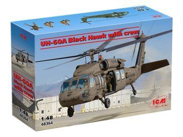 Збірна модель гелікоптер MH-60L Black Hawk з екіпажем, 1:48, ICM, 48364