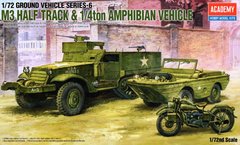 Наземний транспорт, серія 6 "M3 Half Track & 1/4ton amphibian vehicle", 1:72, Academy, 13408 (Збірна модель)